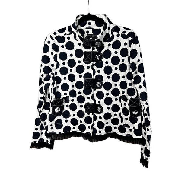 UBU Black and White Scattered Polka Dots Jacket Size Small NWT - Picture 1 of 11